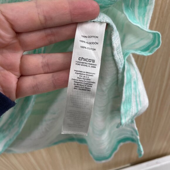 Chico's green print top size 16 - Picture 4 of 5